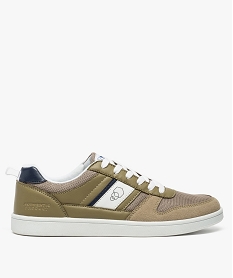 GEMO Tennis homme à lacets avec dessus multimatières Beige