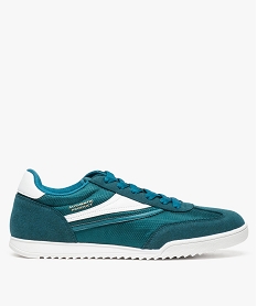 GEMO Baskets homme à lacets empiècements bi-matières vert standard