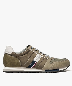 GEMO Baskets homme dessus textile à semelle colorée kaki standard