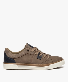 GEMO Tennis de ville pour homme aspect nubuck avec touches colorées Brun