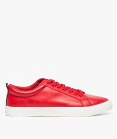 GEMO Tennis homme unies à lacets avec semelle contrastante Rouge