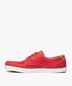 chaussures bateau en toile avec lacets contrastants rouge8427801_3