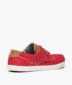 chaussures bateau en toile avec lacets contrastants rouge mocassins et chaussures bateaux8427801_4