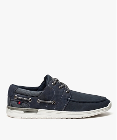 GEMO Chaussures bateau homme multimatières à lacets Bleu