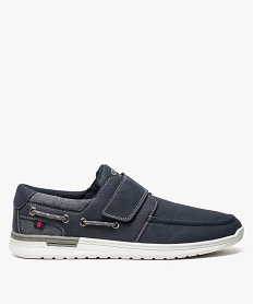 GEMO Chaussures bateau homme avec col en denim Bleu