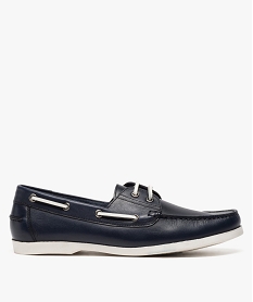 GEMO Chaussures bateau homme  avec lacet contrastant Bleu