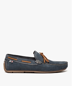 mocassins homme en cuir avec lacet decoratif bleu mocassins et chaussures bateaux8432801_1