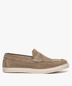 mocassins homme dessus cuir suede et semelle sport beige mocassins et chaussures bateaux8433501_1