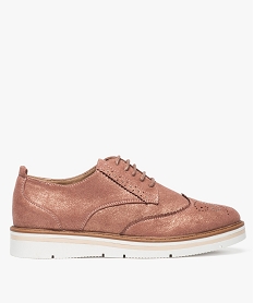 derbies femme pailletes a bout amande fleuri et plateforme rose8435201_1