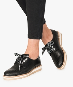 derbies femme a semelle plateforme bicolore noir8436501_1