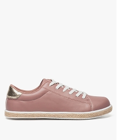 GEMO Tennis femme avec semelle corde et détail doré rose standard