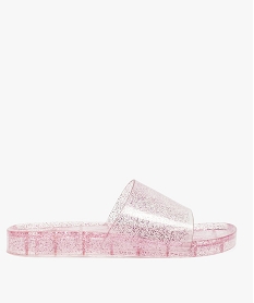 GEMO Claquettes de piscine femme en plastique pailleté rose standard