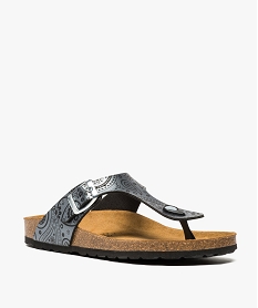 sandales femme a entre-doigts motif cachemire metallise gris sandales plates et nu-pieds8443001_2
