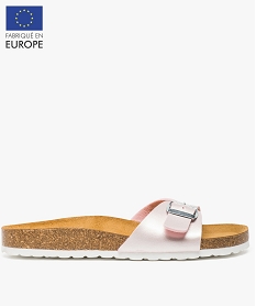 GEMO Mules femme unies avec  large bride à boucle ajustable 8018