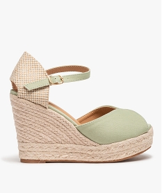 GEMO Sandales femmes à talon compensé et semelle fleurie bleu standard