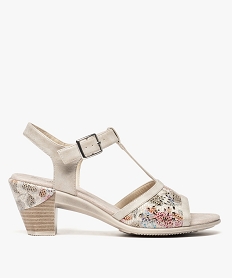 GEMO Sandales femme irisées à talon avec tige multicolore Beige