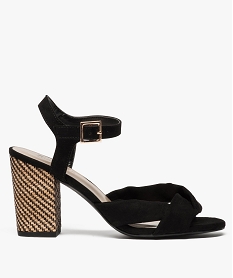 GEMO Sandales femme à talon haut fantaisie noir standard