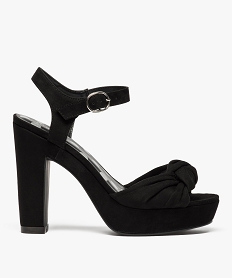GEMO Sandales femme à talon haut inspiration rétro noir standard