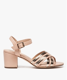 GEMO Sandales femme à talon avec brides brillantes Rose