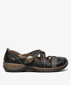 GEMO Ballerines femme confort avec brides croisées noir standard