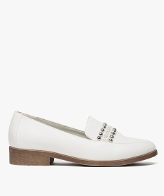 mocassins femme aspect graine a bout amande blanc8478901_1