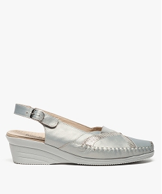 GEMO Mocassins confort femme avec talon ouvert Gris