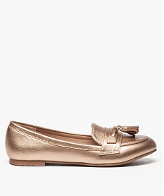 GEMO Mocassins femme avec pampilles sur le dessus rose standard