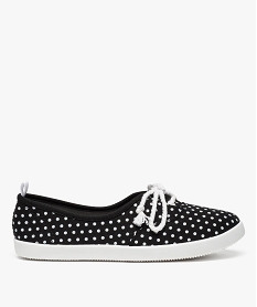 GEMO Tennis femme en toile à pois et lacet de corde noir standard