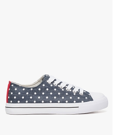 GEMO Tennis femme en toile à motifs pois et semelle en caoutchouc bleu standard