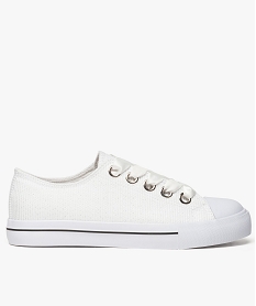 GEMO Tennis femme à paillettes et lacet ruban blanc standard