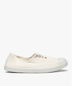 GEMO Tennis femme en toile de coton biologique sans lacets blanc standard
