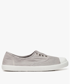 GEMO Tennis femme en toile de coton biologique sans lacets gris standard