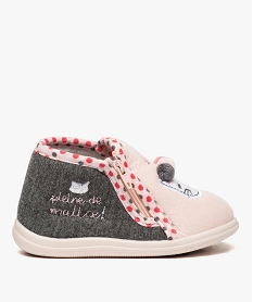 GEMO Chaussons bébé fille avec motif chat Rose