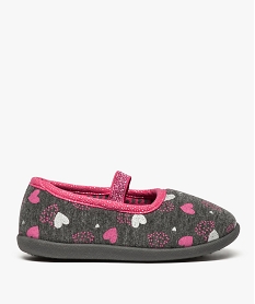 GEMO Chaussons fille avec motifs coeurs Gris