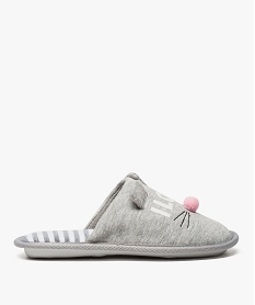 GEMO Chaussons fille avec motif souris et petites oreilles Gris