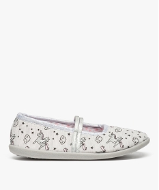 GEMO Chaussons ballerines avec motifs licorne et liserés pailletés Gris