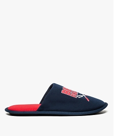 GEMO Chaussons homme forme mules imprimés Bleu