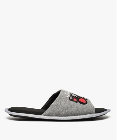 GEMO Chaussons homme mules ouvertes en jersey et mousse gris standard