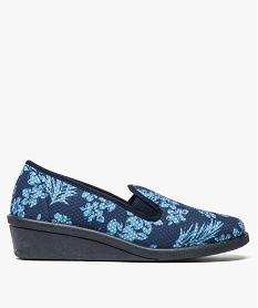 chaussons femme avec motifs fleuris bleu8497101_1