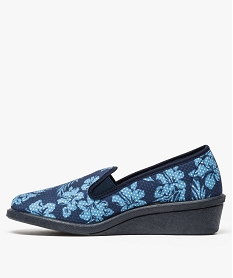 chaussons femme avec motifs fleuris bleu8497101_3