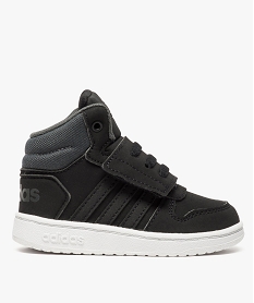 GEMO Baskets garçon montantes à scratch - ADIDAS HOOPS MID Noir