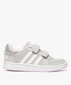 GEMO Baskets fille basses à scratch - ADIDAS HOOPS 2.0 Gris