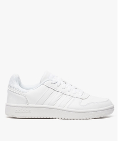 GEMO Baskets femme unies avec surpiqûres - Adidas Hoops Blanc