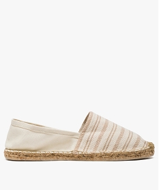 GEMO Espadrilles homme avec dessus bicolore rayé Beige