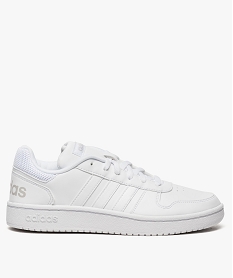 GEMO Baskets basses femme bi–matière à lacets  – Adidas Hoops 2.0 Blanc