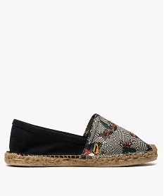 espadrilles femme avec motif oiseau exotique noir8511901_1