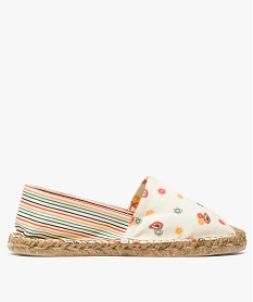 GEMO Espadrilles femme à rayures et motifs fruits Beige