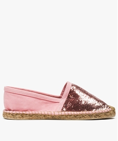 GEMO Espadrilles femme avec sequins brodés sur le dessus Rose