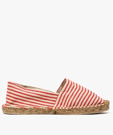 espadrilles femme en toile rayee et pailletee rouge8512501_1