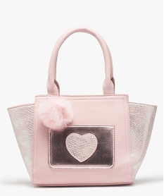 sac a main fille metallise et glitter avec breloque pompon rose sacs et cartables8514701_1